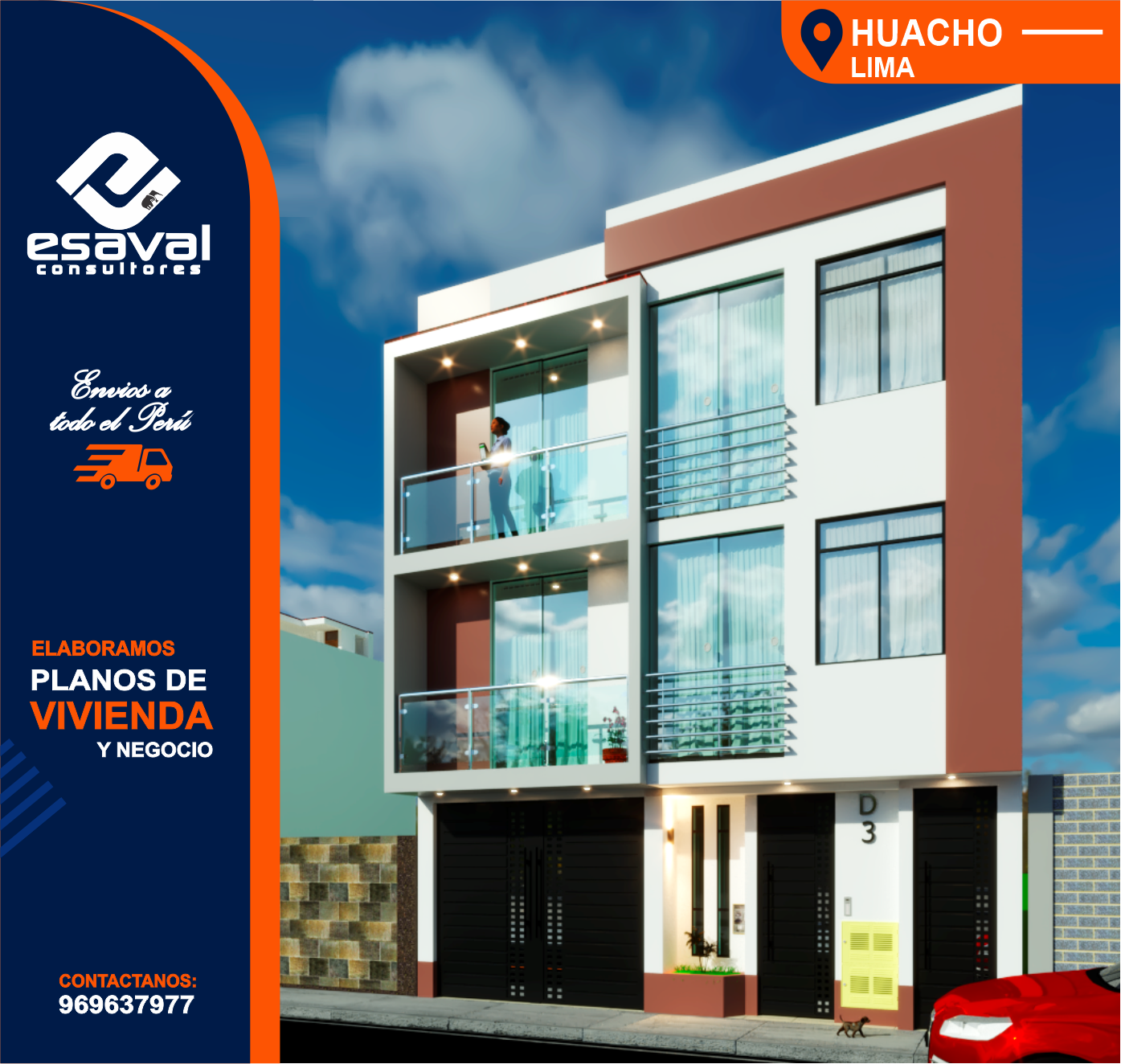 Renderizado y Diseño de Fachadas 3D para casas